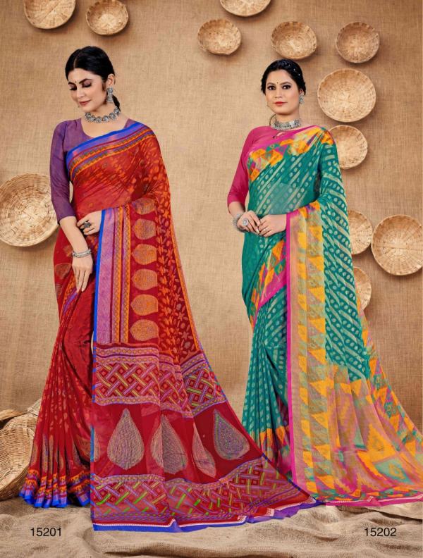 Saroj Khushi Georgette 2 Brasso  Designer Wear Saree Collection